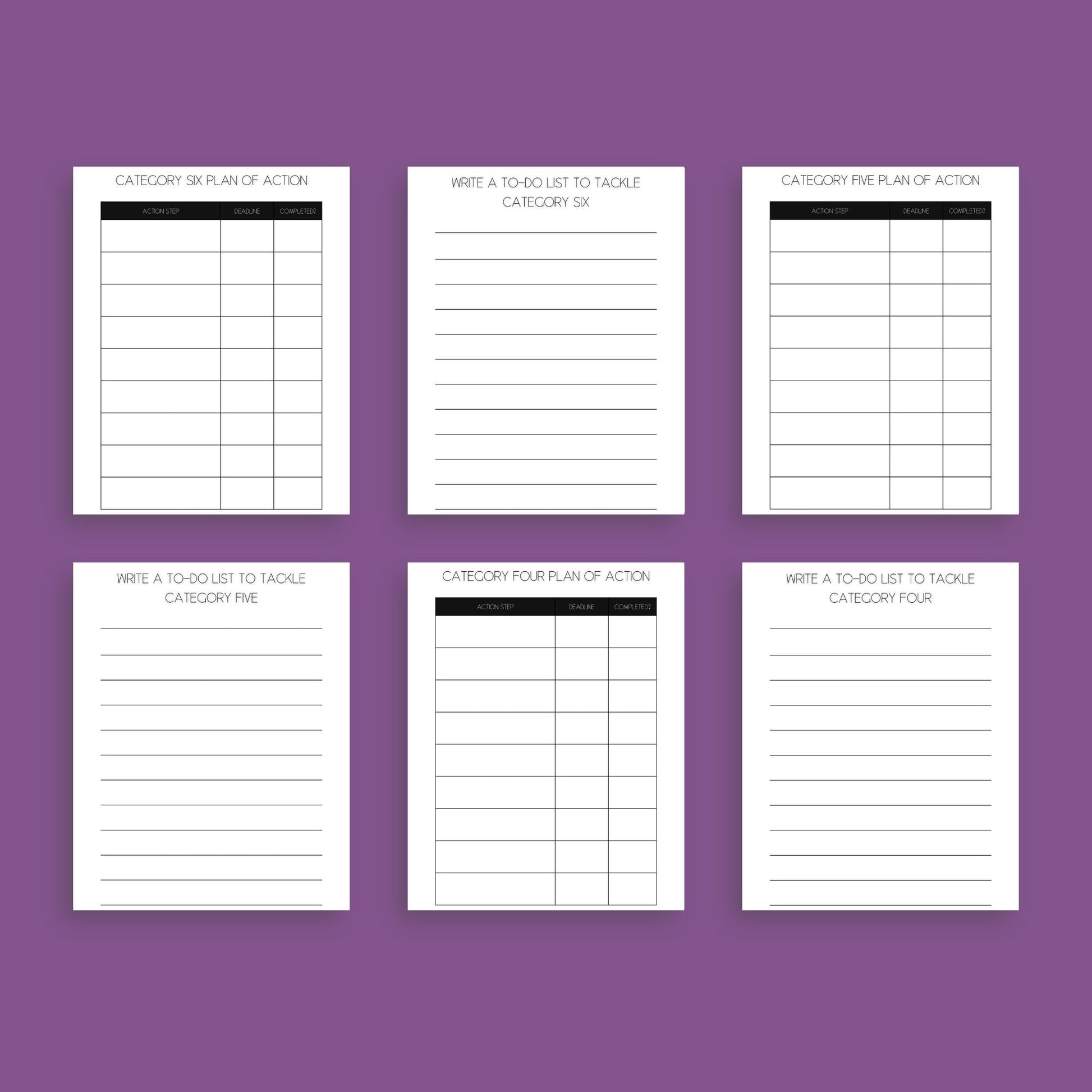 The Overwhelm Journal – Digital Printable Planner to Reduce Stress & Regain Focus | Instant Download