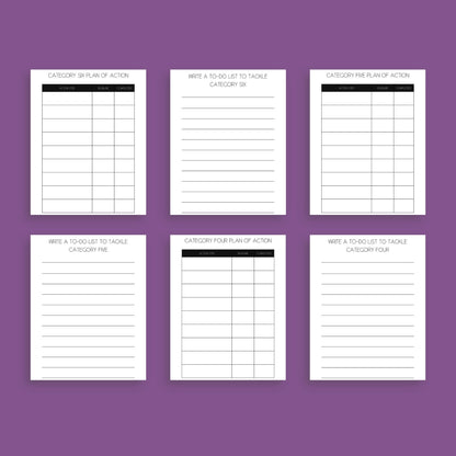 The Overwhelm Journal – Digital Printable Planner to Reduce Stress & Regain Focus | Instant Download