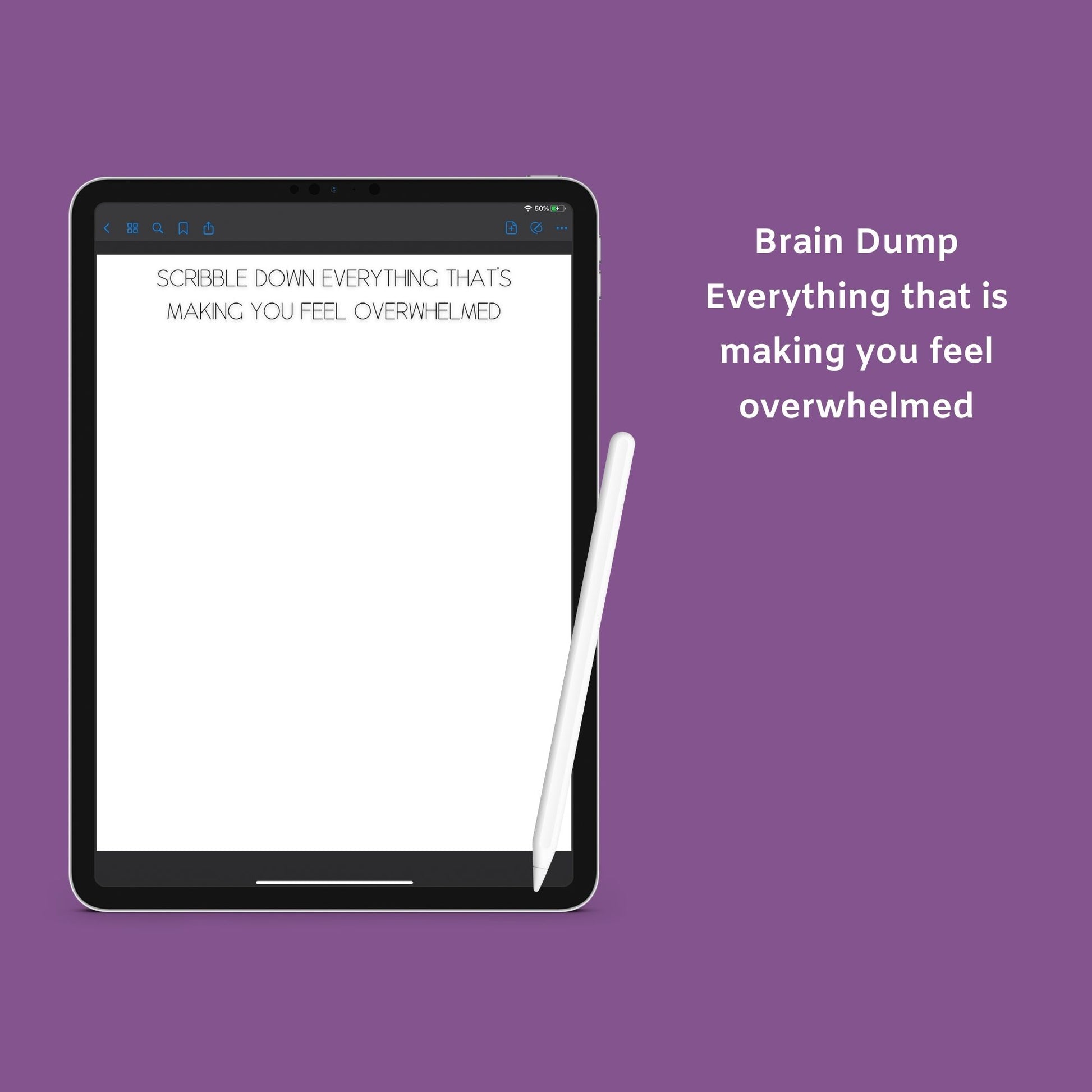 The Overwhelm Journal – Digital Printable Planner to Reduce Stress & Regain Focus | Instant Download
