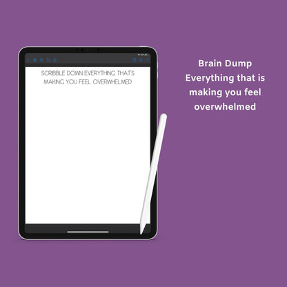 The Overwhelm Journal – Digital Printable Planner to Reduce Stress & Regain Focus | Instant Download