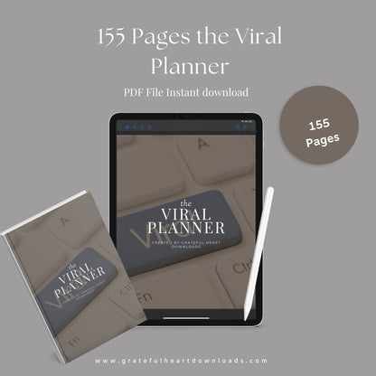 The Viral Planner – Track Social Media Growth & Create High-Engagement Content | Printable PDF