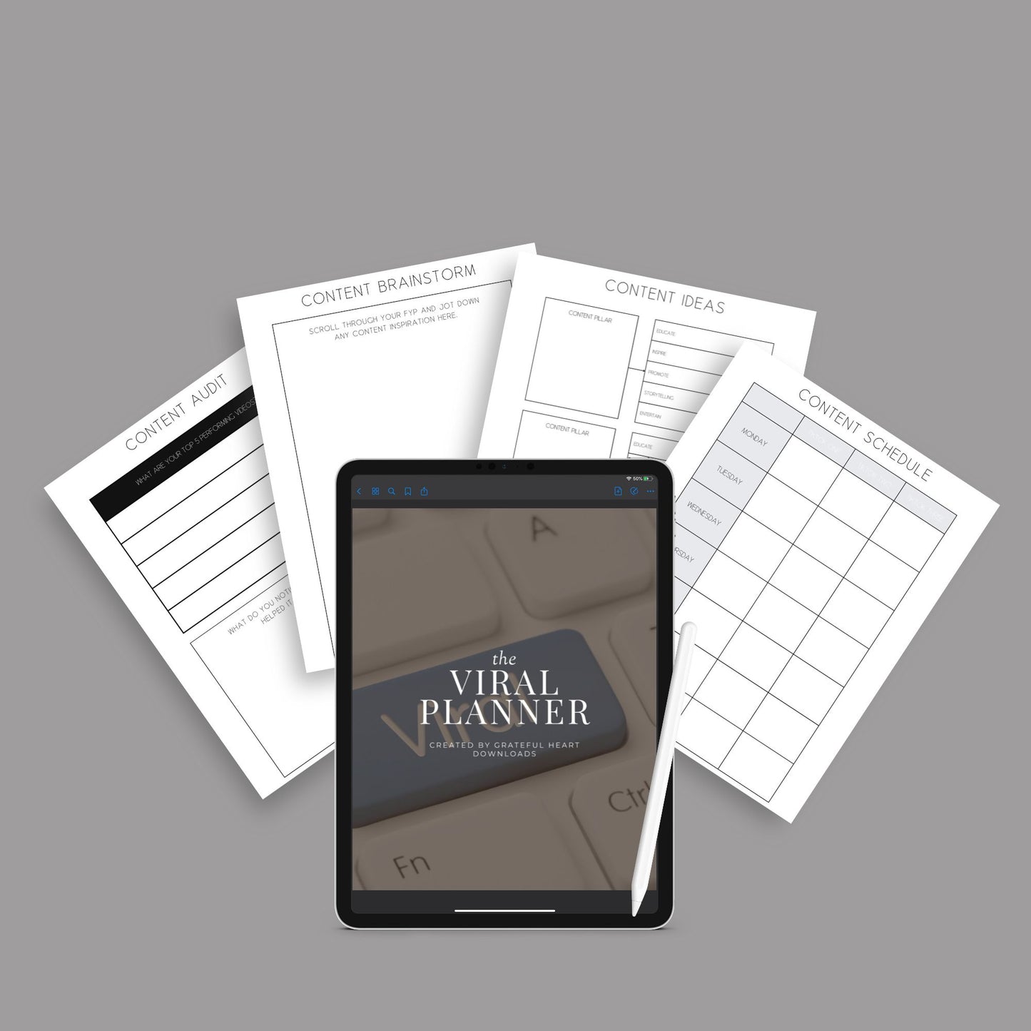 The Viral Planner – Track Social Media Growth & Create High-Engagement Content | Printable PDF