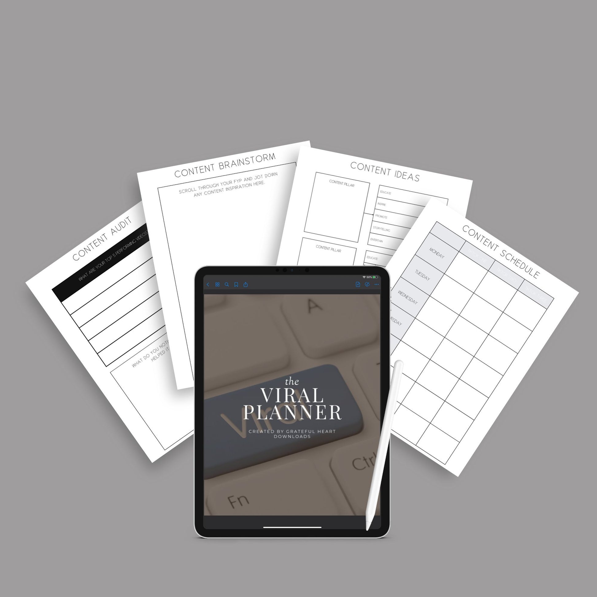 The Viral Planner – Track Social Media Growth & Create High-Engagement Content | Printable PDF