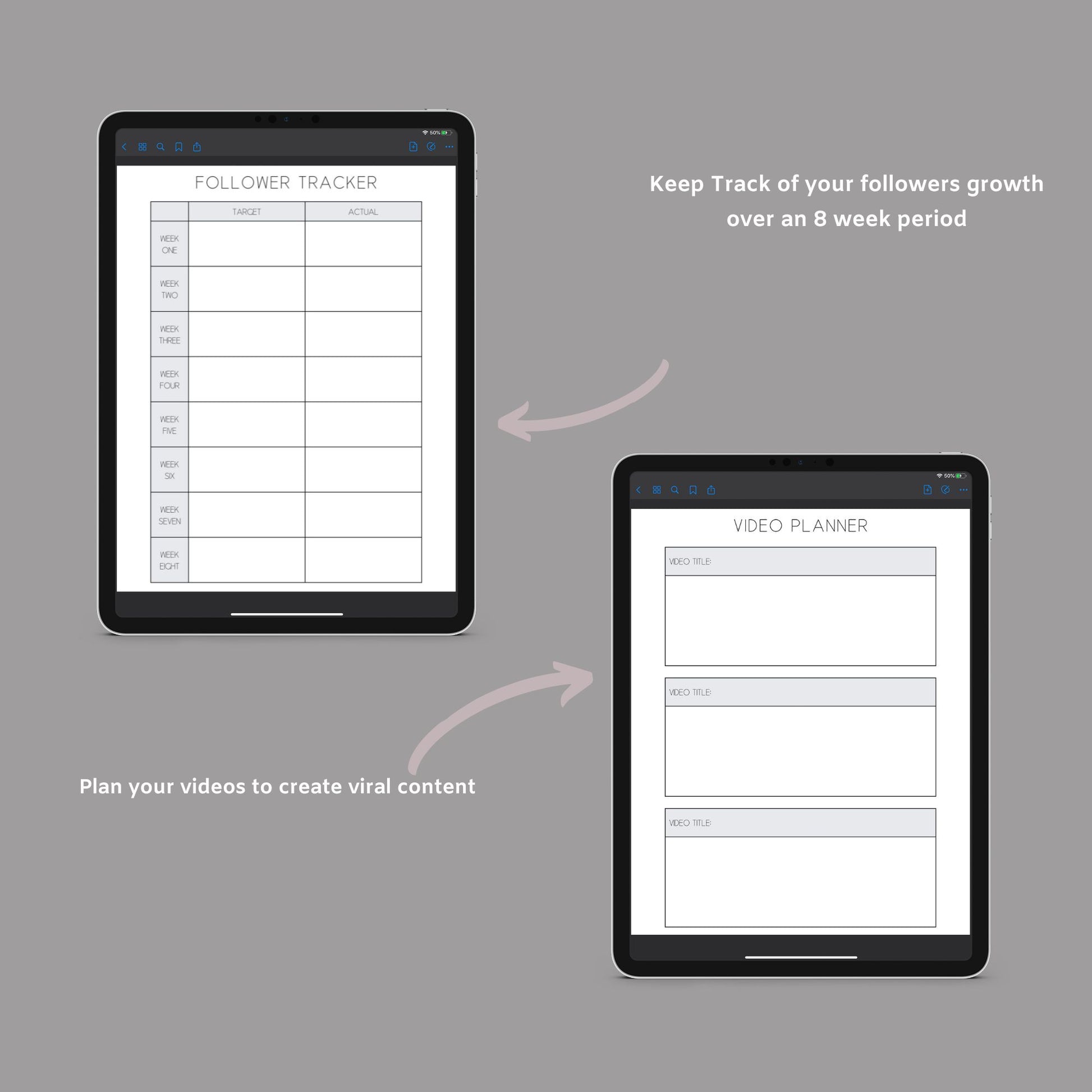 The Viral Planner – Track Social Media Growth & Create High-Engagement Content | Printable PDF