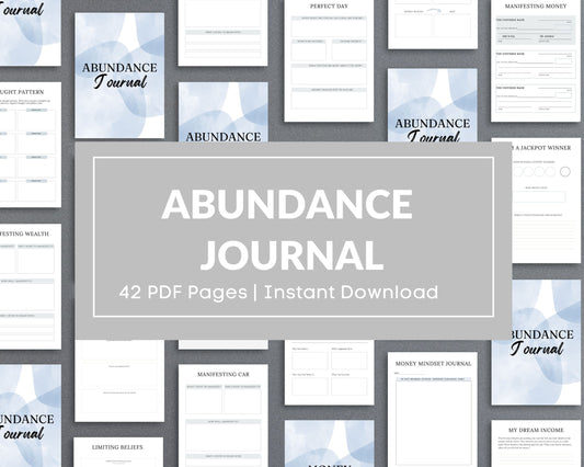 Abundance Journal – Manifest Money, Success & Prosperity | Printable Law of Attraction PDF