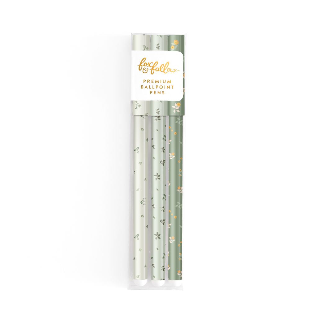 Fox & Fallow Sage Green Pen Pack – Blend Elegance and Functionality in Your Writing - The Grateful Collective
