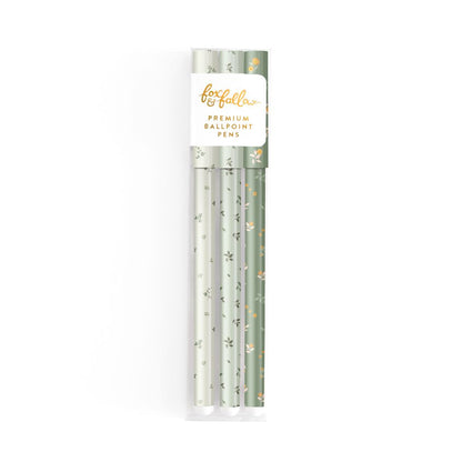 Fox & Fallow Sage Green Pen Pack – Blend Elegance and Functionality in Your Writing - The Grateful Collective