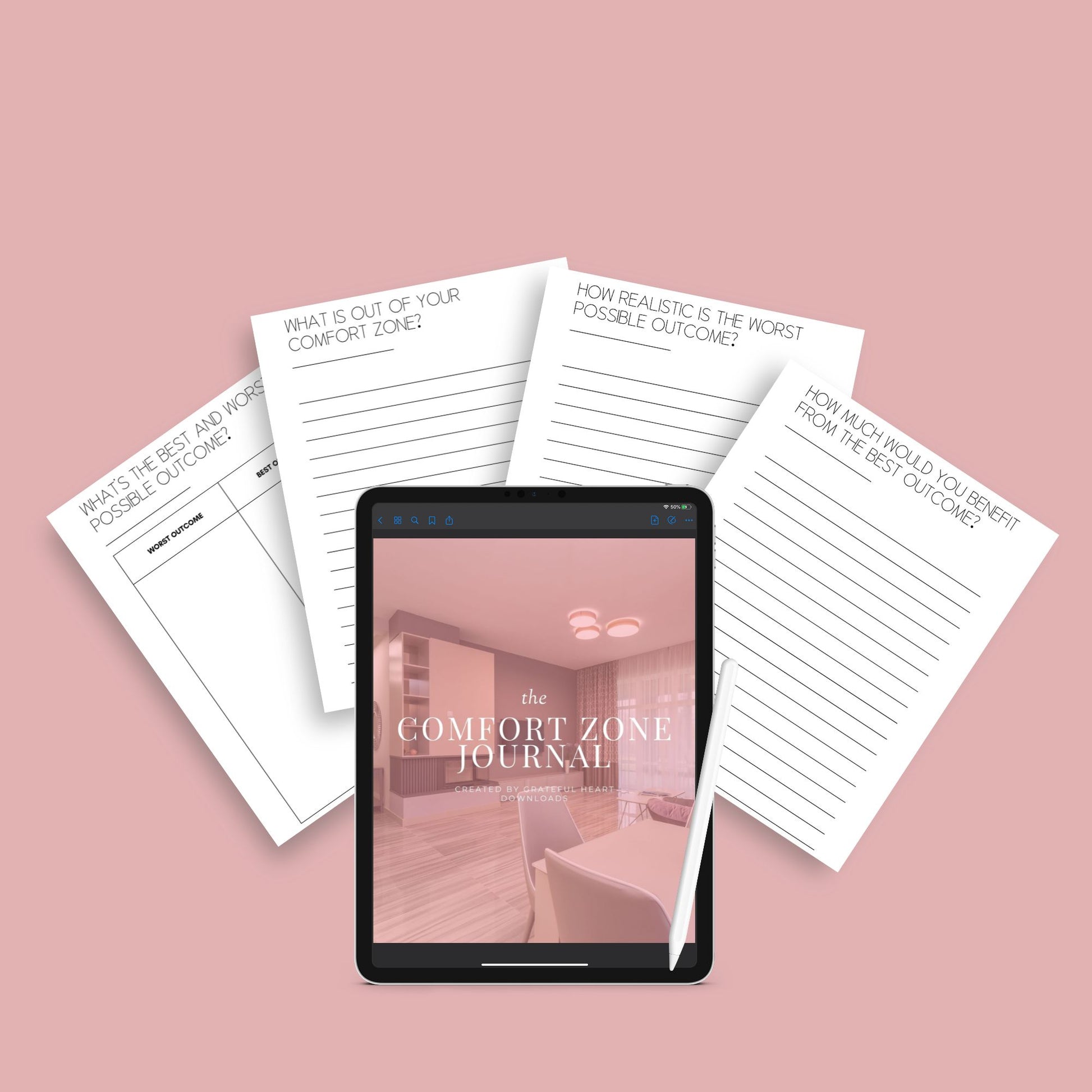 Comfort Zone Journal | Self-Growth & Mindset Planner | Digital PDF