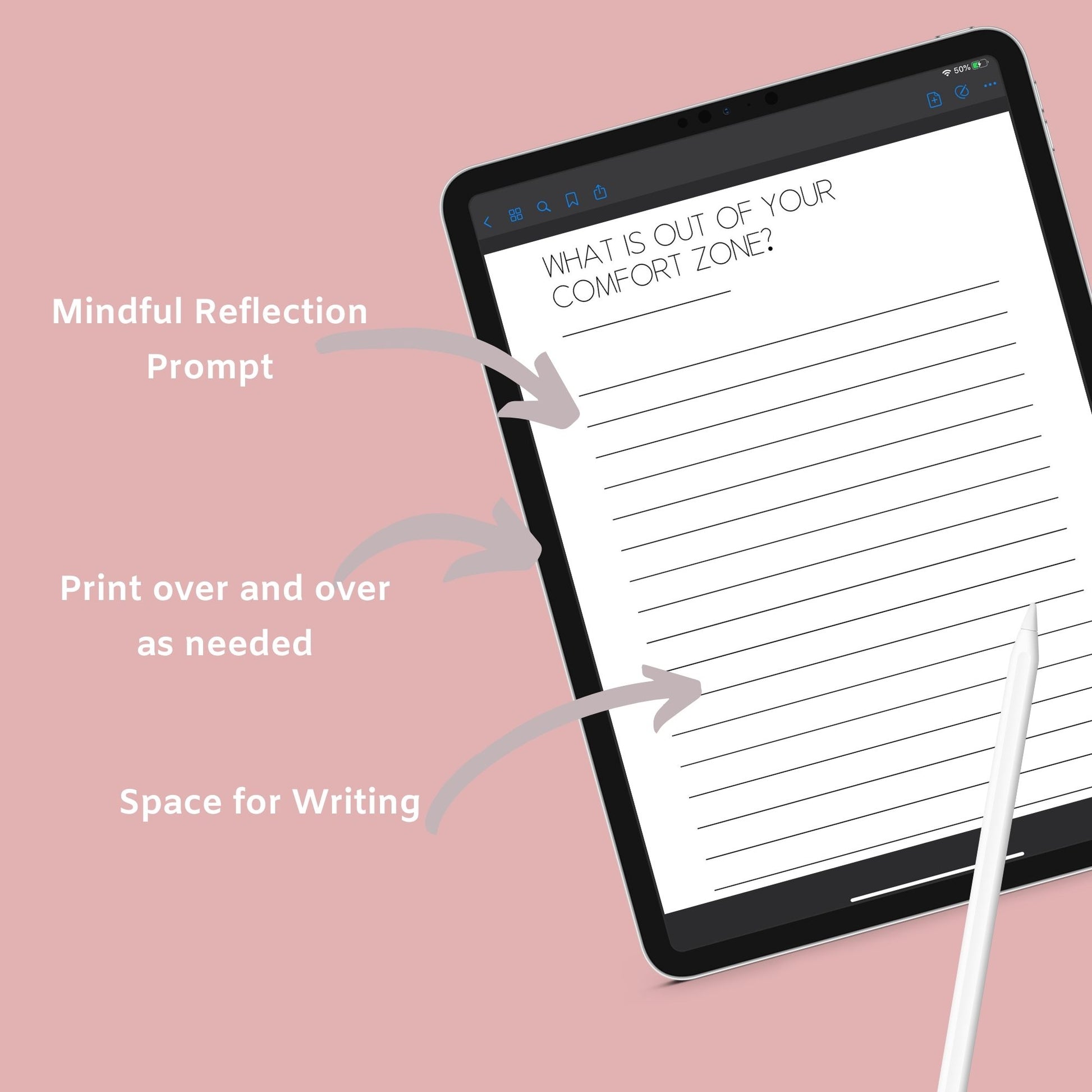 Comfort Zone Journal | Self-Growth & Mindset Planner | Digital PDF